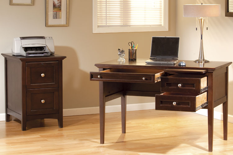 alder desk and file cabinet