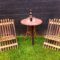 wine barrel table and chair set